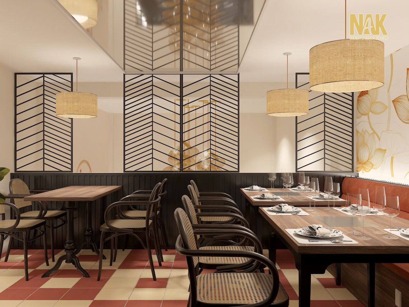 thiết kế nội thất nhà hàng chay