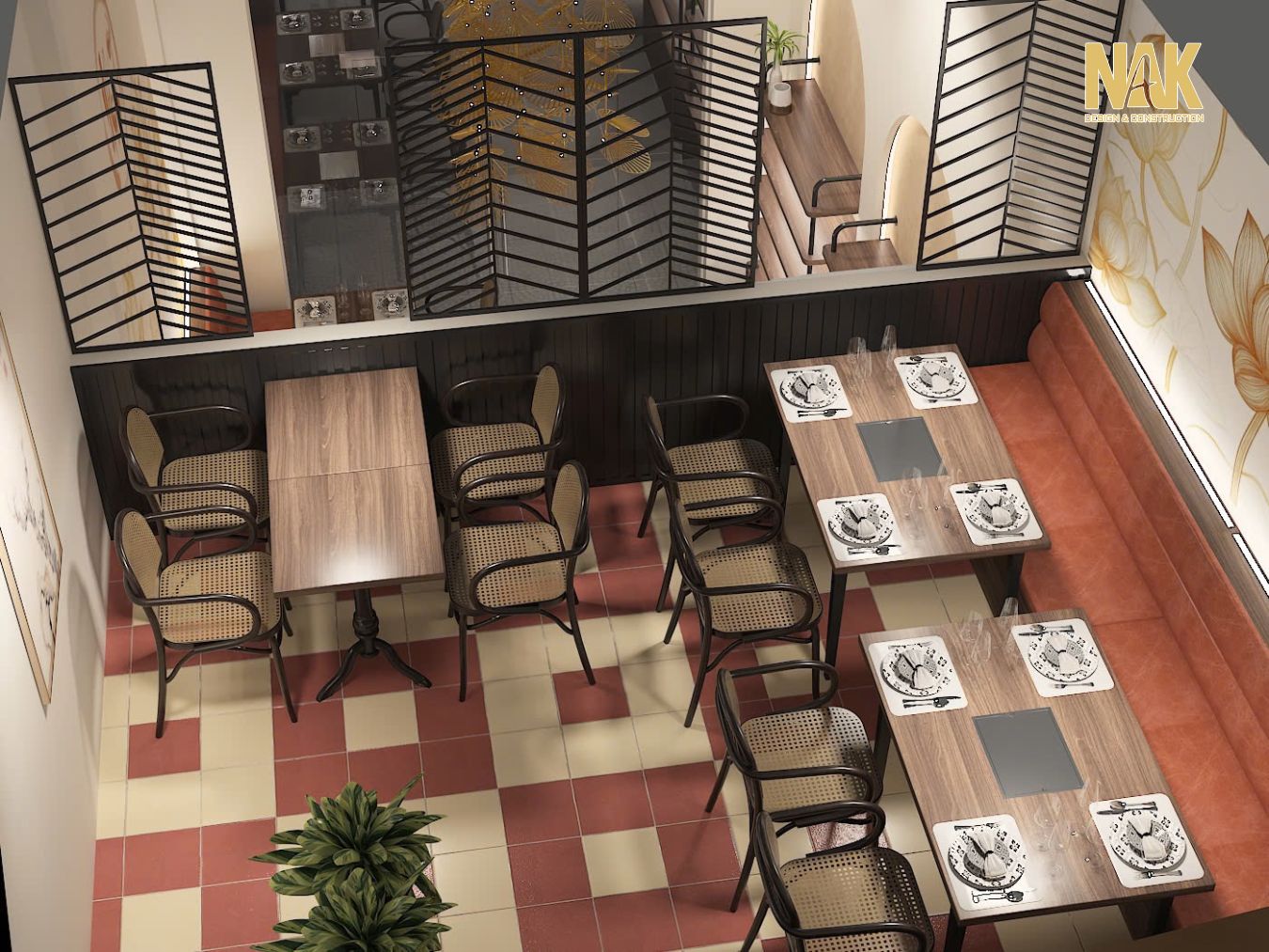 thiết kế nội thất nhà hàng chay